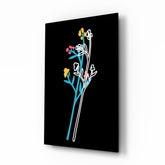 Abstract Colorful Flowers Glass Wall Art.